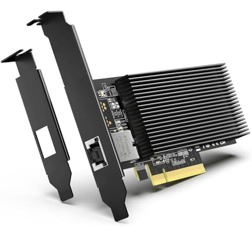 Carte Réseau PCI-E 10G avec 10Gbps RJ45 Ports, Contrôleur Intel X540-T1, Carte Adaptateur Ethernet 10Gb VIMIN Compatible avec PCI Express X8, X16, Prend en Charge Windows Server/Linux/VMware