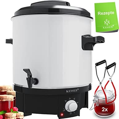 KESSER® Confiturier électrique 27 L | Marmite à vin chaud 1800 W | Distributeur de boissons chaudes | Autocuiseur