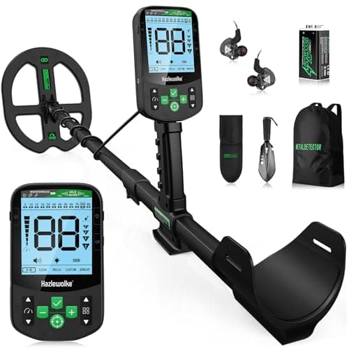 Hazlewolke Détecteur de Métaux, Bobine Étanche de 11''DD, Détecteur de Profondeur de Détection de Métaux Professionnel de 30 cm, Détecteur de Métaux Haute Sensibilité, 5 Modes avec Pinpoint
