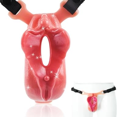 AMAZBEE Wearable faux vagin pour cross-dressing transgenre silicone culotte chatte massage clitoris gaffes artificielles hommes fausses plaquettes vaginales