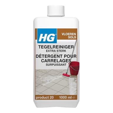 HG Détergent Surpuissant pour Carrelages - Produit Nettoyant pour Sols Carrelés, Carrelage & Joints, Utilisable à la Serpillère ou à l'Autolaveuse (1 L)
