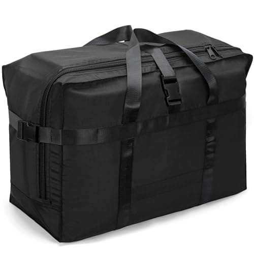 Grand Sac de Voyage Homme Femme 120L,Travel Bag, Sac Voyage Pliable pour Voyage, l'école, Déménagement, Compagnie Aérienne Noir