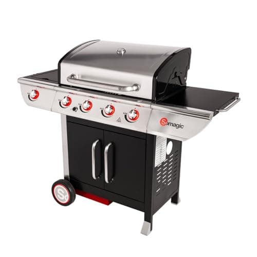 Happy Garden SOMAGIC - Barbecue au gaz Manhattan 450GPI - 4 brûleurs + réchaud 14kW