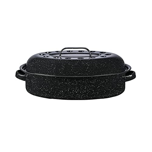 GRANITEWARE - Cocotte Roaster format moyen – Acier émaillé – Ovale – 4L – Ultra-légère - Cuisson dorée et moelleuse