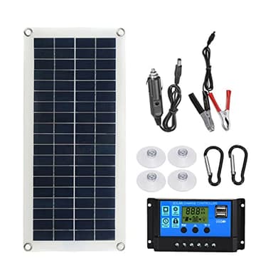 Aumotop Panneau Solaire 300W 12V 24V Panneau Solaire Flexible Monocristallin Cellule Module avec Contrôleur de Charge Solaire pour Bateau RV Camping Car Voiture