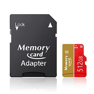 Micro Carte Mémoire 512 Go + Adaptateur, Portable Carte Mémoire Haute Vitesse 512Go, Full HD TF Carte Mémoire Micro Classe 10 pour Caméra, Telephone, Dash Cam, Tablettes - Jusqu'à 100 Mo/s -(G512GO)