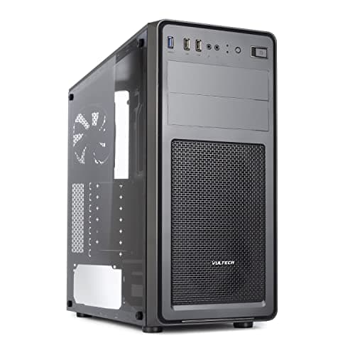 Boîtier Vultech VCO-A2699T ATX 1x USB 3.0, 2X USB 2.0 avec Verre trempé sans Bloc d'alimentation, Noir