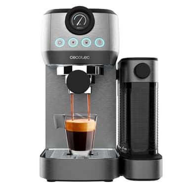 Cecotec semi-automatic espresso machine Power Espresso 20 Steel Pro Latte. 1350 W, Thermoblock, ForceAroma technology with 20 bars, full milk tank, instant cappuccino, cup warmer, double