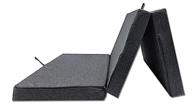Odolplusz Matelas pliable en mousse avec housse - 120 x 200 x 10 cm - Pour le camping, les voyages, les invités - Pliable - Graphite