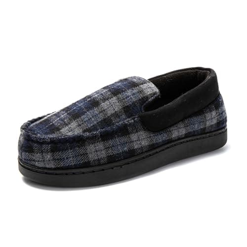 JOMIX Charentaises Homme Chaussons Homme Hiver Douce et Chaud pour Maison (Gris Foncé, 44)