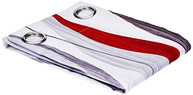 Douceur d'Intérieur, Rideau à Oeillets (140 x 260 cm) Ondulys Rouge, Polyester Imprimé