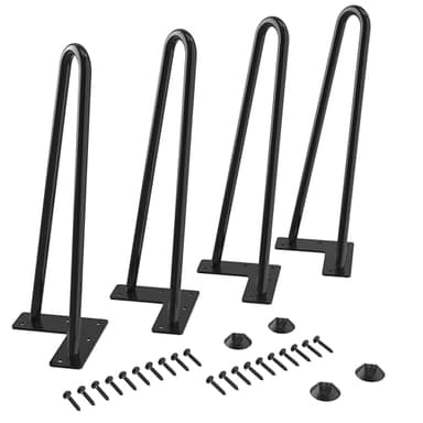 WINSOON 4pcs 30CM Pied de Table Basse en Métal Pieds de Meuble Diamètre 9 mm Hairpin Legs pour Table à Manger Armoire Garde-Robe
