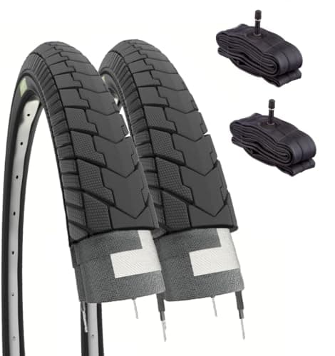 2 pneus 26 x 1,75 (47-559) + Chambres américaines pour vélo de Ville pour Homme Route