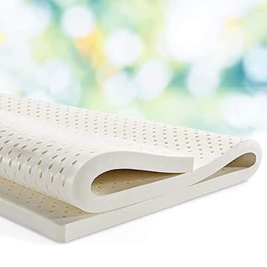 Matelas en Latex Naturel, lit Double, surmatelas moyennement Ferme pour Les maux de Dos avec Housse Amovible soulageant la Pression, 5 cm, 180 x 200 cm (71 x 79 Pouces)