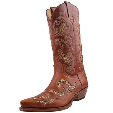 Sendra Boots Bottes de cowboy 7490 marron avec tire-bottes, graisse pour cuir et sac de transport Sendra de Roy Dunn's, marron, 44 EU