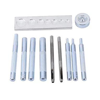 11 Pcs Rivet Setter Kit Cuir Artisanat Snap Attache Setter Die Punch Snap Outils avec Base pour Rivet Bouton Installer Et Perforation Rivet Tools Rivet Tools