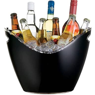 TOUS LES CADEAUX Seau à Champagne 8 litres - Noir - Grand Seau à Champagne, vin, Glace