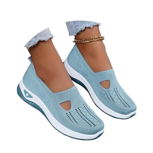 Chaussure De Sport Femme Orthopédiques Mode Air Running Course Chaussures sans Lacet Ete Outdoor Casual Mesh Respirant Confort Legere Sneakers Chaussures De Marche AntidéRapantes à Coussin