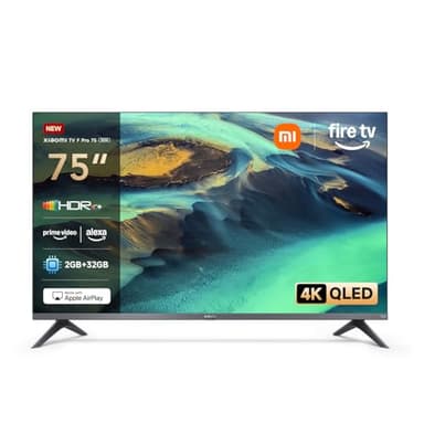 Xiaomi TV F Pro 75, 190 cm (75 Pouces), 4K UHD QLED, Smart TV, Fire TV, Contrôle Vocal Alexa, HDR10+, Mode Game Boost 120Hz, MEMC, 2Go+32Go, Compatible avec AirPlay