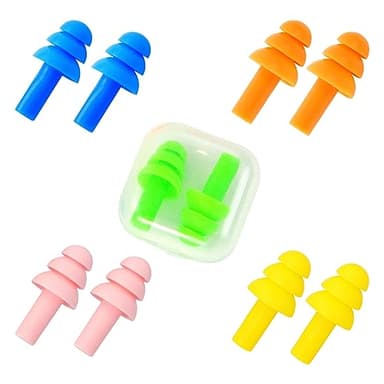 Quelcc Bouchon D'oreille, 5 Paires Bouchon Oreille Piscine, Bouchons D'oreilles Réutilisables Anti Bruit pour Sommeil Protection Auditive Voyage pour La Natation, La Douche, Le Travail