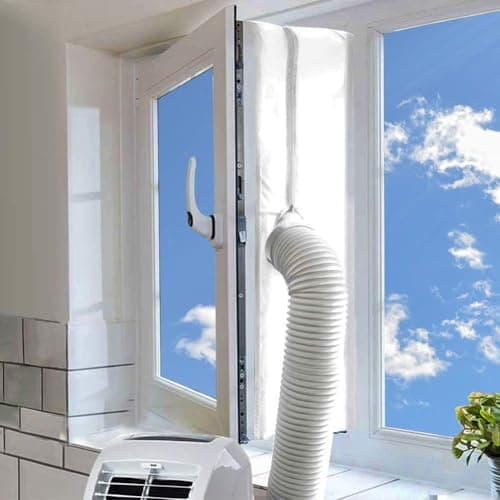 MOEGFY 400CM Kit Joint de Fenêtre Climatisation Mobile, Accessoire Climatiseur Portatif Fonctionne avec Les Unités De Climatisation et Sèche-Linge, Facile à Installer