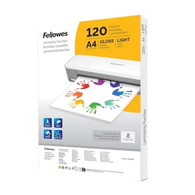 Fellowes 120 pochettes de plastification A4, finition brillante, 120 pochettes - Idéales pour les documents et les photos - Exclusivité Amazon