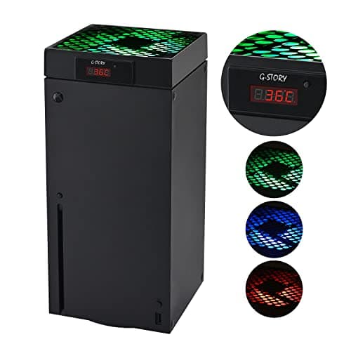 G-STORY Ventilateur pour Xbox Series X, ventilateur de refroidissement avec vitesse automatique réglable par température, affichage LED,3 vitesses 1500/1750/2000RPM (140MM)(Noir)