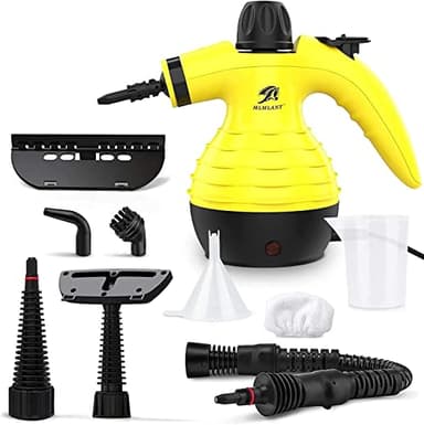 MLMLANT Nettoyeur Vapeur Portable Polyvalent,Mini Nettoyage Nettoyant,Avec 9 Accessoires Pour éliminer Les Taches de Rideau,Vitre,Tapis,Sièges D'auto,Sofa,Cuisines,SallesDe Bain
