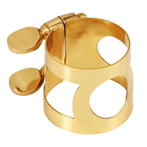 Ligature de Saxophone Alto en Cuivre Doré de LUTER pour Saxophone Alto Professionnel et Débutant (Mi bémol)