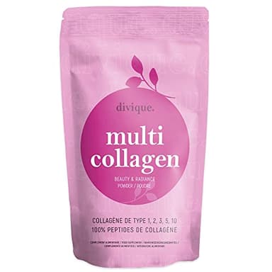 Divique poudre de collagène [500g] - premium multicollagène de type 1, 2, 3, 5, 10-100% peptides de collagène - 10 000 mg de collagène par jour - insipide, soluble, sans additifs