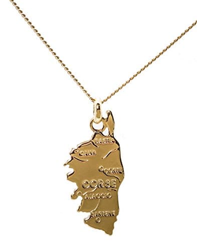 ASCALIDO Coffret avec ensemble chaine 50cm et pendentif corse en vrai plaqué Or prêt à offrir avec son ecrin