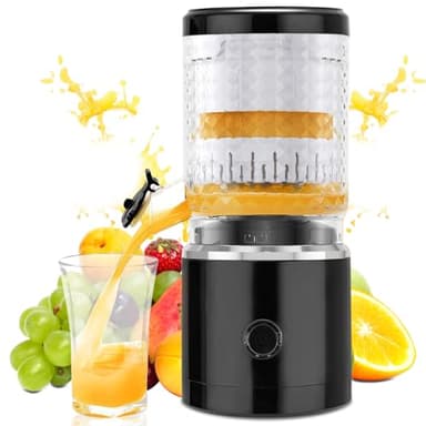 Presse Agrume Electrique, 60W Presse Citron, Presse Orange Automatique, Machine Jus d'orange Portable, Rechargeable USB, Presse Fruit avec Brosse, pour Orange, Citron, Pamplemousse