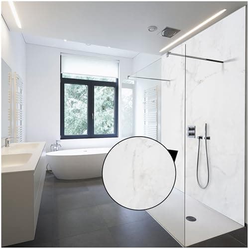 WALLando Panneau mural de douche (Mamor Classic/250x100cm) – Panneau en PVC facile à installer & résistant à l'humidité – Revêtement mural premium – Fabriqué en Allemagne