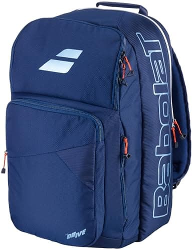 Babolat Backpack, Sac de Sport modèle Pure Drive, Bleu Marine, Peut contenir jusqu'à 3 Raquettes, 3 Compartiments distincts, équipement, Chaussures et Ordinateur Portable Unisex-Adult, Unique