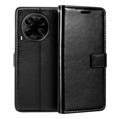 Shantime Étui pour Tecno Camon 30 5G, étui à rabat magnétique en cuir synthétique de qualité supérieure avec porte-cartes et béquille pour Tecno Camon 30 4G (6,8"), noir