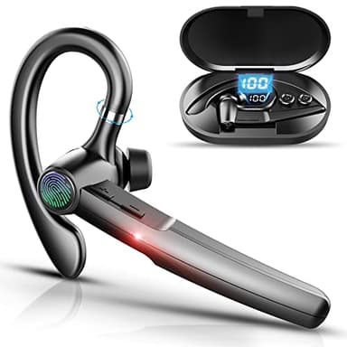 Oreillette Bluetooth sans Fil avec Dual Mic,V5.3 Kit Main Libre Bluetooth Oreillette,48H d'appel Ecouteurs Bluetooth Bureau Conduite,Casque Bluetooth pour iPhone Android Samsung PC