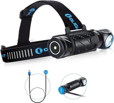 OLIGHT Perun 2 Torche LED Rechargeable Puissante 2500 Lumens 166 Mètres Lampe Frontale pour Camping,Sports,Travail,Pêche,d'Urgence etc Étanche IPX8 Noir