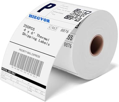 Lot de 250 Étiquettes d'expédition Thermiques,Etiquettes Autocollante Multifonction pour étiquettes thermiques - Pour imprimante d'étiquettes - Blanc(1 Rouleau,4" x 6",10 x 15 cm)