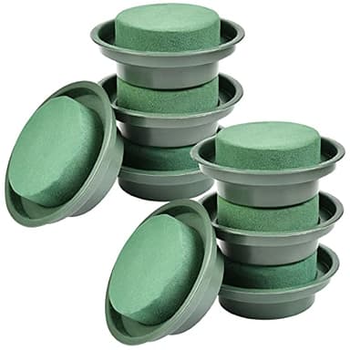 Jicyor 8PCS Mousse Florale, Mousse Florale Ronde avec Bol Vert, Mousse pour Fleurs, Mousse Florale Humide pour Fleurs Décoration, Mariage et Fleuriste