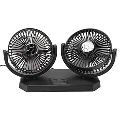 Ventilateur électrique Portable à Double Tête 12V, avec 3 Vitesses, Vent Fort pour Voiture, Ventilateur de Refroidissement à Chargement USB