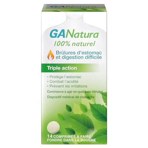 GANatura - 100% Naturel - Brûlures d'estomac et digestion difficile - 14 Comprimés