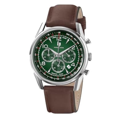 Lip Montre Himalaya 40 mm - Chronographe - Cuir Marron Cadran Vert