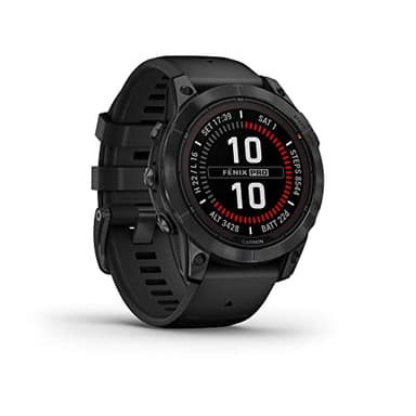 Garmin fēnix 7 Pro, Solar - Montre GPS multisports connectée – Gray avec bracelet noir – Boîtier 47 mm