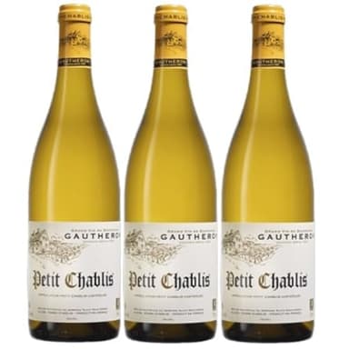 Petit chablis bourgogne 2023 AOC - Vin blanc chardonnay sec - 3 x 75cl.