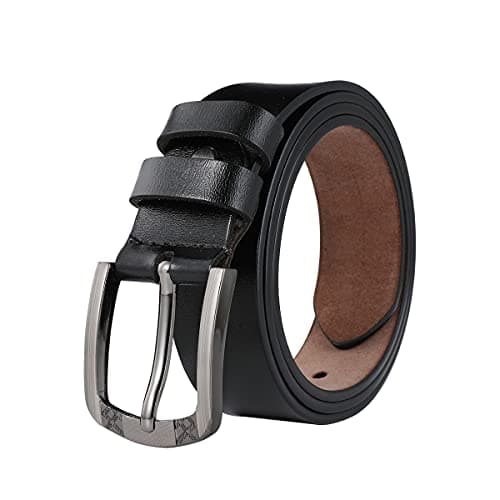 TEAMMAO Ceinture Femme Cuir Ceintures Grande Taille 110CM-180CM Noir Ceinture 3,5CM de Large Affaires Mode Jeans Robe Femme Ceinture Large Leather Belt.(130CM,Noir)