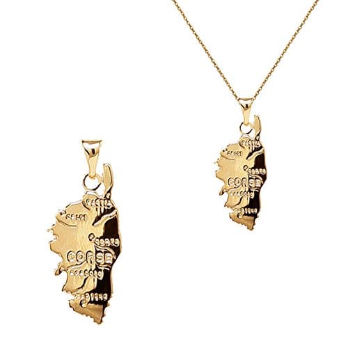 Pendentif carte Corse Plaqué Or 750/000 Neuf