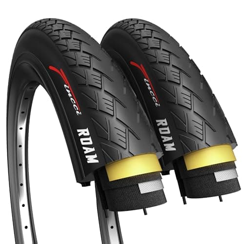 Fincci Pneus Velo 700x35с - Paire Pliable Pneus 28 x 1.35 Pouces avec Nylon Anti Crevaison 1mm, 30 TPI - Tires 37-622 pour Urbain Bicyclette, Route & VTT & Tournée & Électrique Velo - Un Paquet de 2