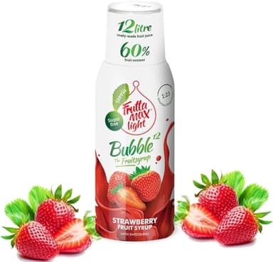 FruttaMax Sirop de Fraise Sans Sucre – 60% de Fruit Réel | Sirop à Faible Teneur en Calories pour Sodas, Cocktails & Desserts – 500ml