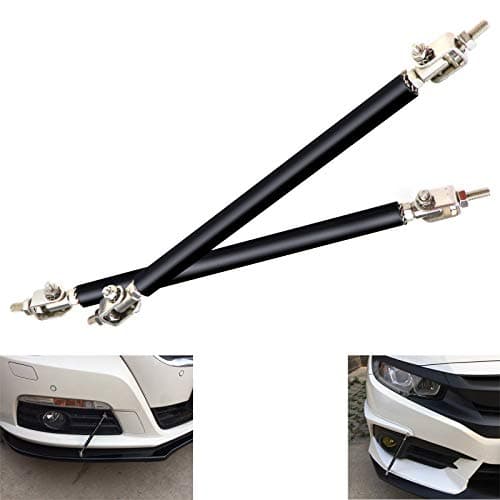 Create idea Barres de Soutien de Barre de Support 2pcs de Biellette Stabilisatrice de Pare-chocs avant à Lèvre Réglables Noir