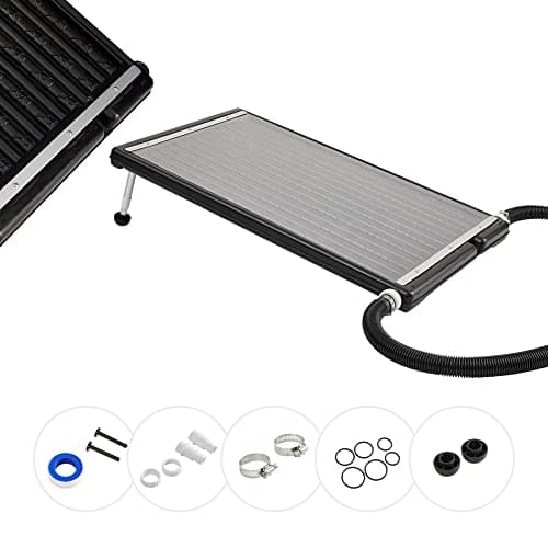 AREBOS Chauffe-Piscine Solaire, 110 x 65 x 7,5 cm Chauffage Solaire pour Piscine, capacité jusqu'à 15 litres, débit jusqu'à 10.000 L/h, raccord de Tuyau Ø 32/38 mm, matériel de Montage Inclus
